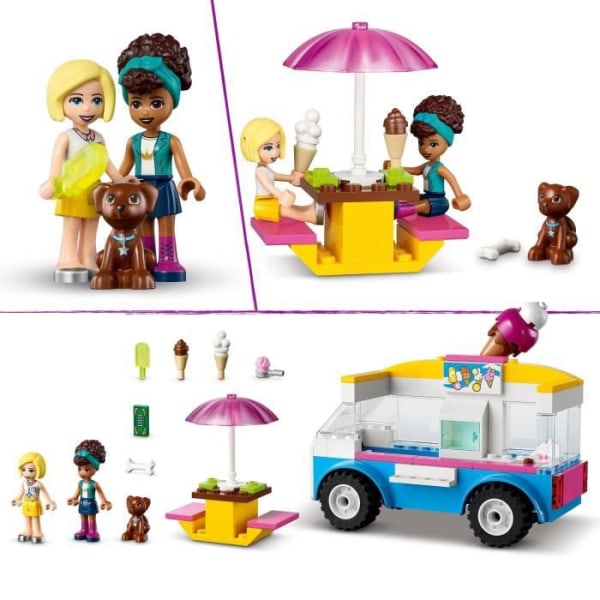 LEGO Friends 41715 glassbil, byggbar leksak med hund, fordon och instrumentbräda och Andrea minidockor från 4 år och uppåt