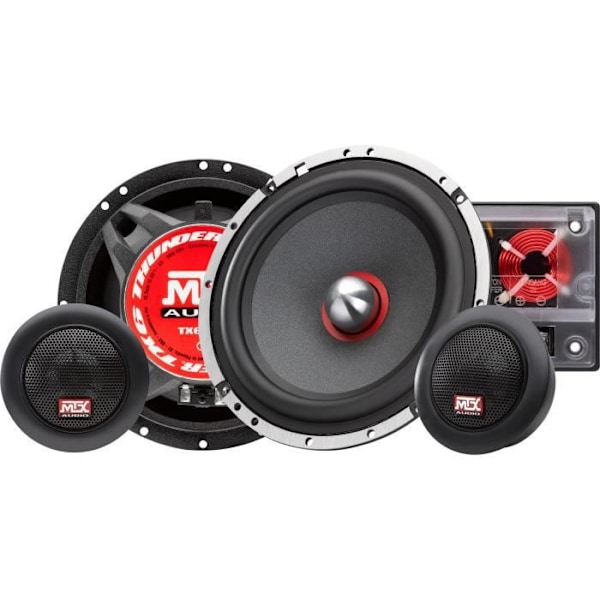 MTX TX665S Högtalarsats 16,5 cm 2-vägs 90 W RMS 4O aluminiumchassi neodymium diskant silke dome coil TSV TIL