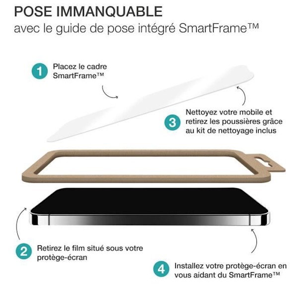 Härdat glas för iPhone 17/iPhone 16 Pro - 2.5D - SmartFrame