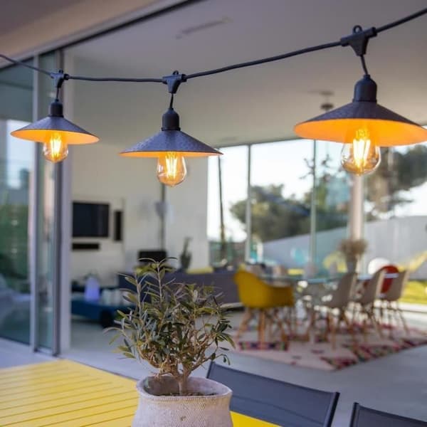 Utomhus solar ljus krans - LUMISKY - VINTY LIGHT SOLAR - 6 m - 10 glödlampor - varmvit LED