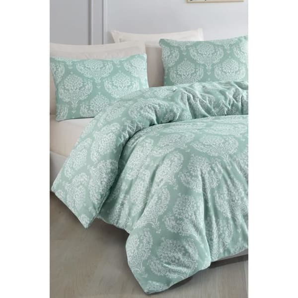 Bäddset - 1 påslakan 220 x 240 cm + 2 örngott 60 x 60 cm - 65% bomull, 35% polyester - Grön