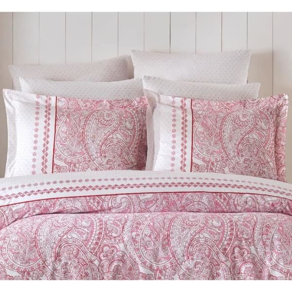 Bäddset - 1 påslakan 220 x 240 cm + 2 örngott 60 x 60 cm - 100% förstärkt bomull - Rosa