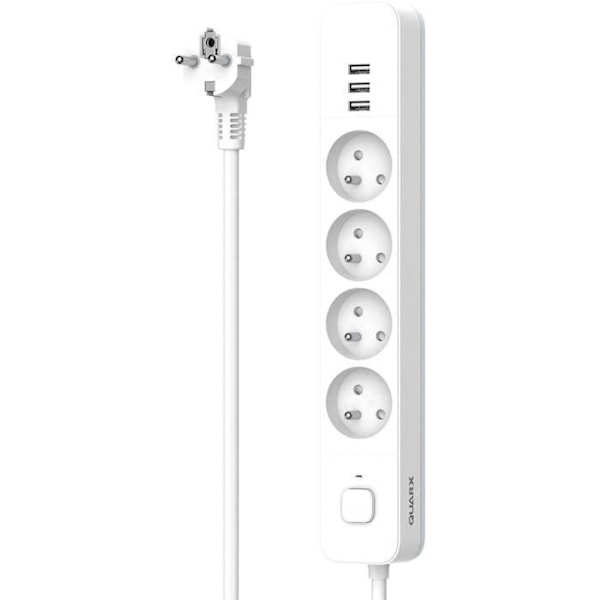 Eldosa - QUARX - 4 uttag - Med 3 USB-portar, 1,5 m kabel