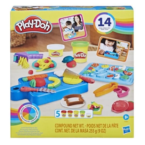 Play-Doh Little Chef's Kit, Modelleringsdeg, 14 kökstillbehör, förskoleleksaker