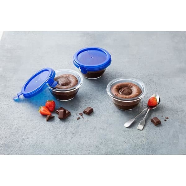 Set med 5 miniskålar - PYREX - Cook & Go - Glas - Rund - Läckagesäkert lock - 0,2 L