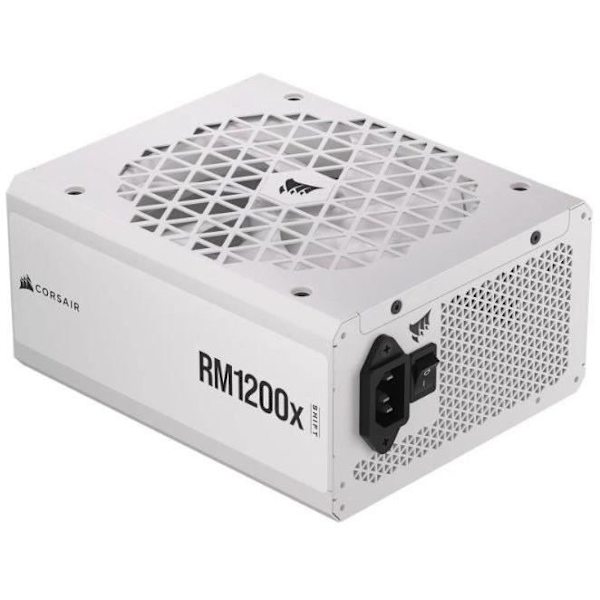 CORSAIR - Strömförsörjningsenhet - RM1200x Shift White Cybenetics - Helt modulär ATX - Gold 80 Plus certifierad - 1200 watt