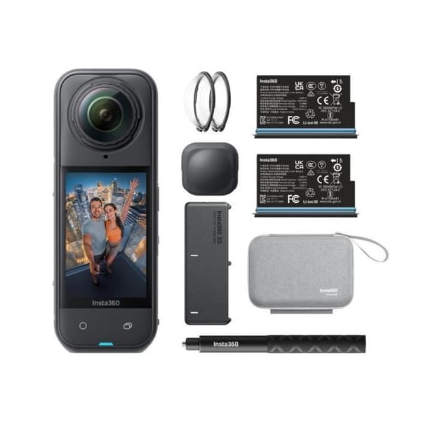 Actionkamera - INSTA360 - X5 - Startpaket - 360° 8K-video - 180 min batteritid