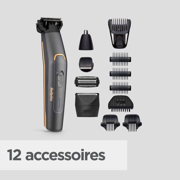 12-i-1 multifunktionell trimmer - BABYLISS - P1364E - Grafitblad - Vattentät - Komplett kit