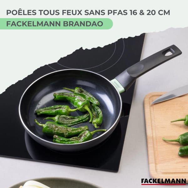 Set med 2 stekpannor - FACKELMANN - Brandao - Keramisk non-stick - 16 och 20 cm