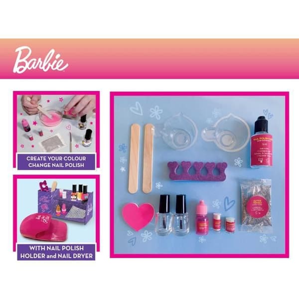 Barbie nagellackskit - LISCIANI - Byter färg och lyser i mörkret