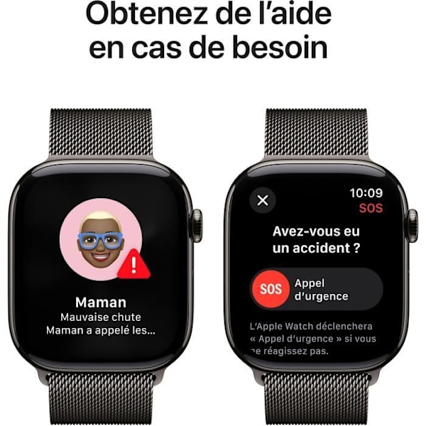 Apple Watch Series 10 GPS + Cellular - 46 mm - Skiffer Titanium fodral - Slate Milanese Loop rem - S/M