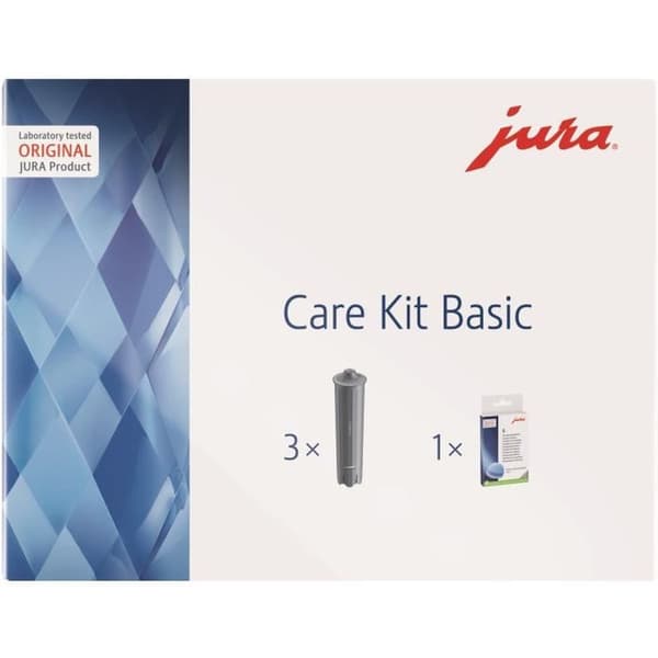 JURA Care Kit Basic underhållskit för automatiska kaffemaskiner blå och vit 24 × 19 × 5 cm