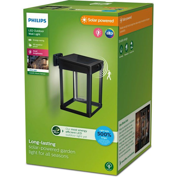 Utomhusvägglampa - PHILIPS - Buzzard - Svart - IP44