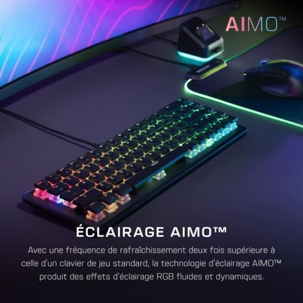 Wired Tangentboard - Optics and Mechanical - Roccat - Vulcan II Mini - Azerty - Retro -Bliking - Black