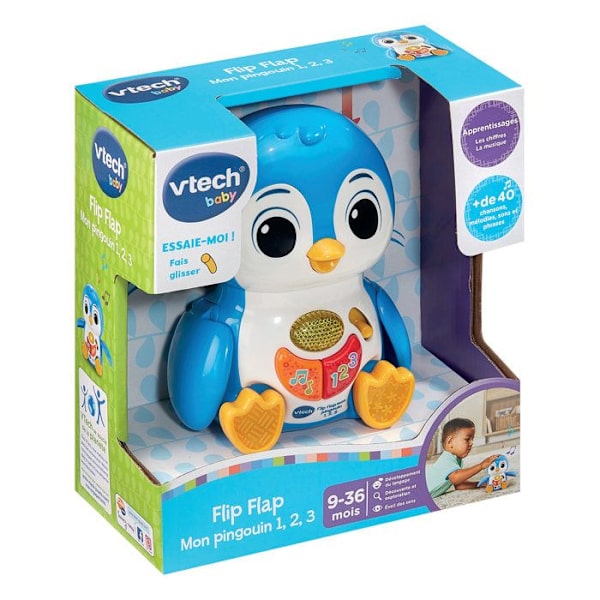 VTECH BABY - FLIP FLAP MIN PINGVIN 1, 2, 3 - Blå