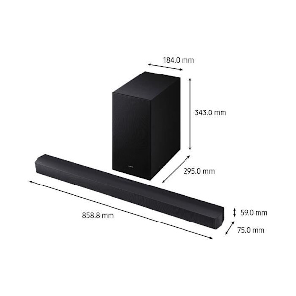 SAMSUNG HW-B66CF/XE - 3.1-kanalig soundbar-högtalare - 6,5-tums trådlös subwoofer - HP Central - Adaptive Sound Lite