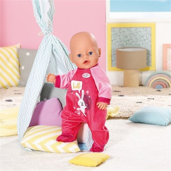 Baby Born Romper - Pink - Kaninmønster - Med Bøjle - Til 43 cm Dukker