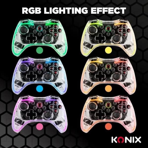 Konix - Crystal Wireless Controller Nintendo Switch, Switch OLED, PC och PS4