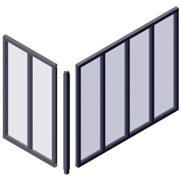 OPTIMUM Hörnstolpe för svart glastak - 108 cm