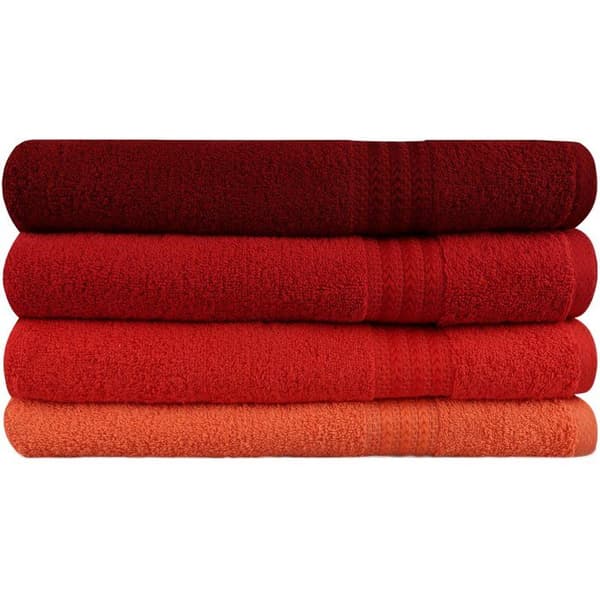 Set med 4 badlakan - 70 x 140 cm - Orange
