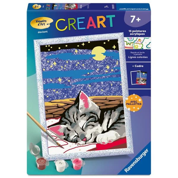 Ravensburger  CreArt Kids 18x24cm  Måla efter siffror  Drömkatt  Måla efter siffror-kit  Från 7 år  12023227