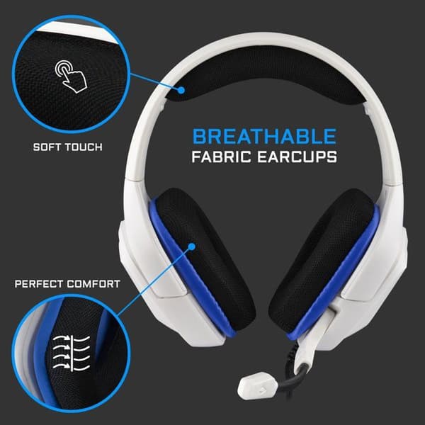 THE G-LAB Korp Cobalt Gaming Headset Kompatibel med PC, PS4, Xbox One - White