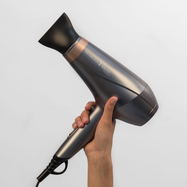 REMINGTON AC8820 Keratin Protect Hårtork 2200W - 2 koncentratorer + 1 diffusor - Grå