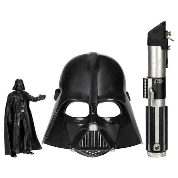 Darth Vader Dark Side Pack, röd ljussabel, Darth Vader-mask och 15 cm statyett, tillbehör, 4-åringar, Star Wars