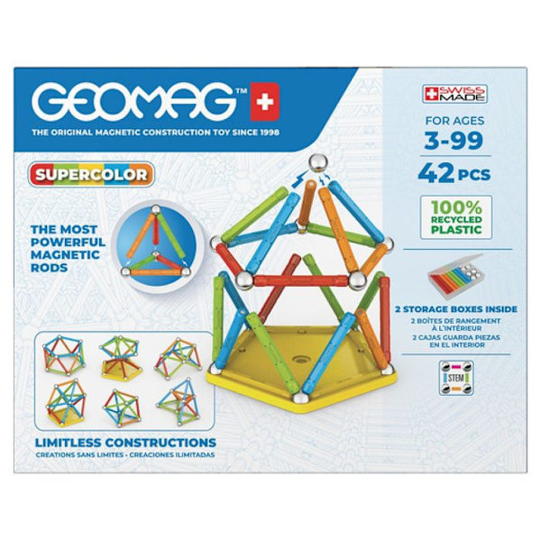Geomag Super Color Recycled 42 flerfärgade bitar