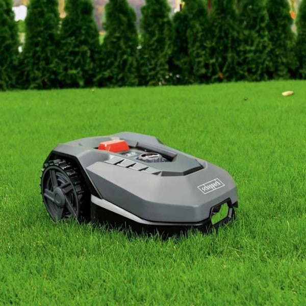 Ansluten robotgräsklippare 600m2 Scheppach RoboCut XL600 med laddstation | Upp till 600 m² | Regnsensor | WiFi & BT