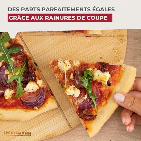 Set med 2 pizzabrädor med skärspår - FACKELMANN - Ø 32 cm