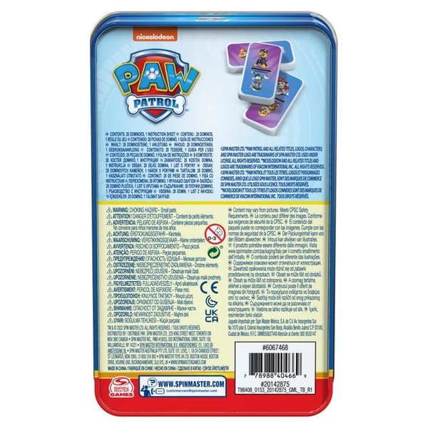 SPIN MASTER METALL LÅDA DOMINOES Paw Patrol