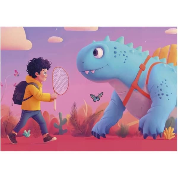 4 Pussel - EDUCA - Vänliga Dinosaurier - 20+40+60+80 bitar