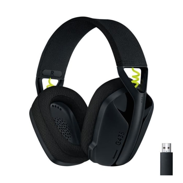 Logitech Wireless Gaming Headset - G435 LIGHTSPEED - SVART - Lätt Bluetooth med inbyggd mikrofon för Dolby Atmos, PC, PS4, PS5, mobil