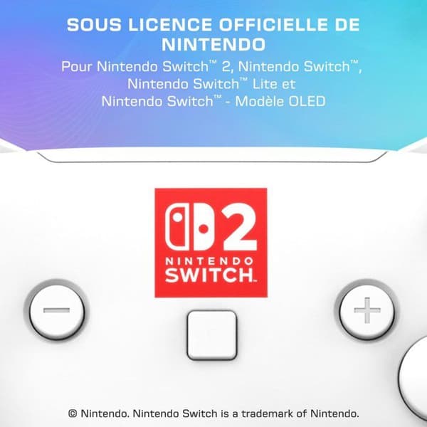 RGB Trådlös Spelkontroll - TURTLE BEACH - Afterglow Wave för Nintendo Switch 2 - Vit