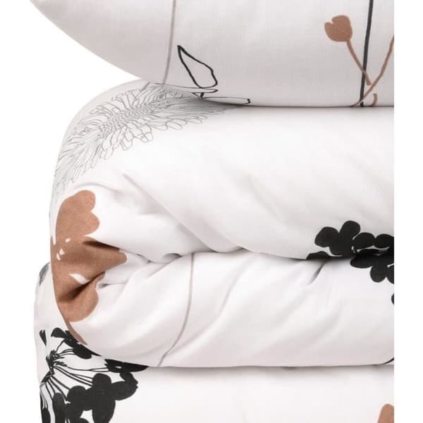 Bäddset - 1 påslakan 220 x 240 cm + 2 örngott 60 x 60 cm - 65% bomull, 35% polyester - Vit