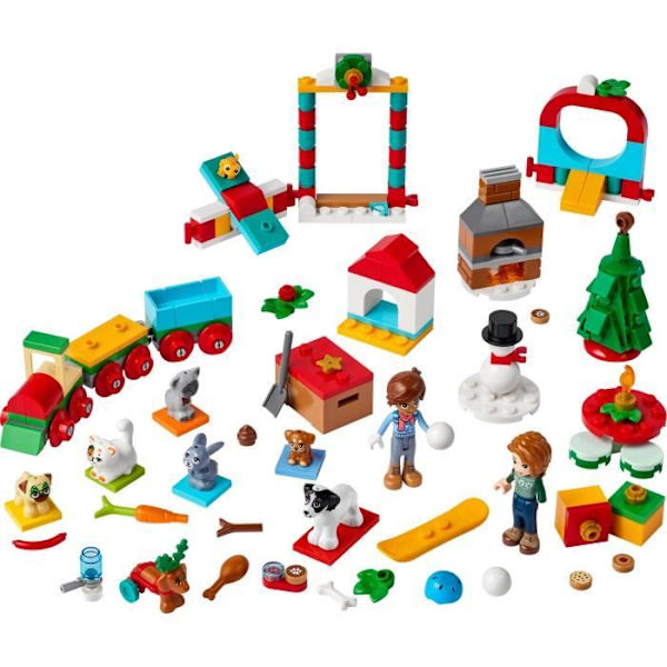 LEGO Friends 41758 adventskalender 2023, med 24 presenter inklusive 8 djurfigurer, 2 minidockor, julklapp