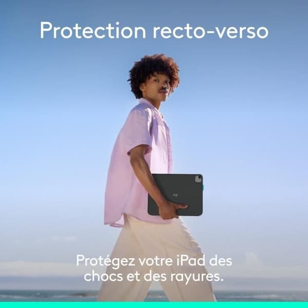 Tangentbordsfodral - Logitech - Flip Folio - För iPad och iPad Air 11-tums (M4 och M5) (M2 och M3) (5:e generationen - 2024) - Grafitgrå