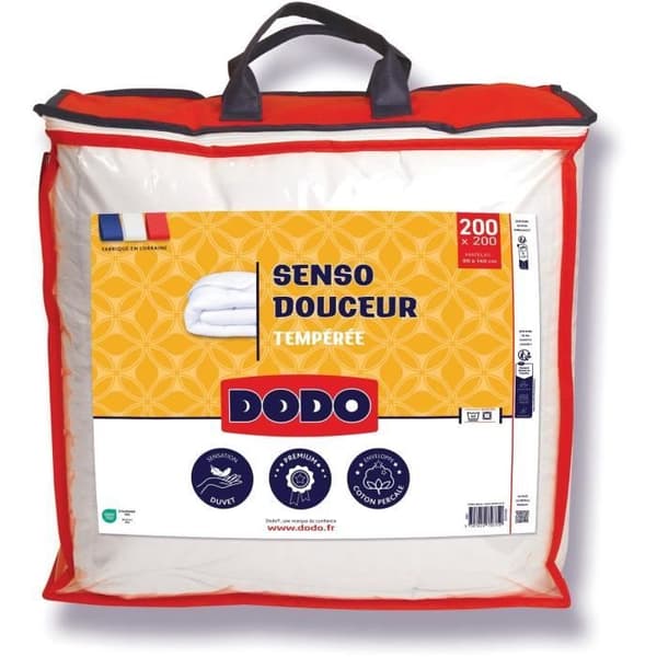 DODO - Tempererat täcke 350 g/m² - SENSO DOUCEUR - 200 x 200 cm - Vit