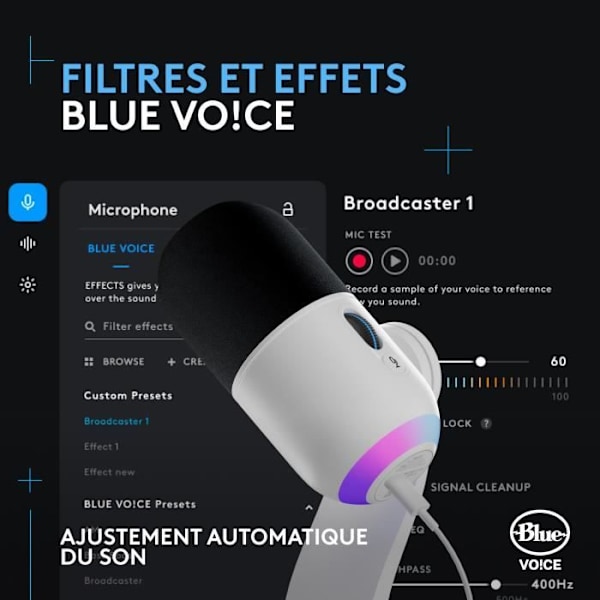 Logitech G Yeti GX Dynamic RGB-spelmikrofon med LIGHTSYNC för PC/Mac - Vit