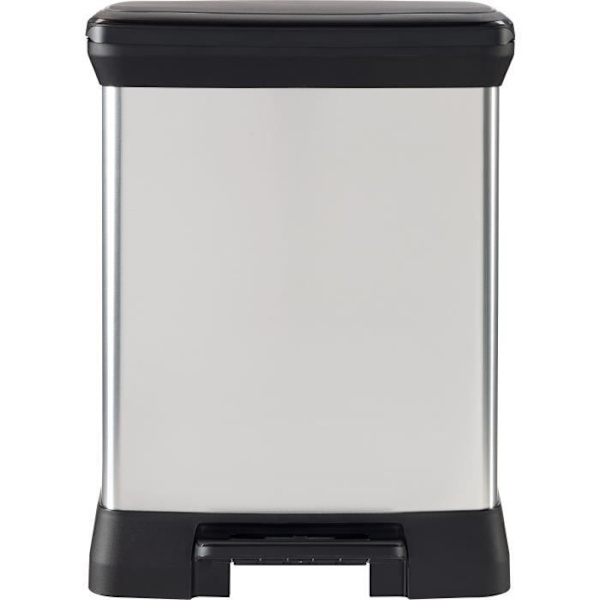 Rektangulär papperskorg - DECO BIN - CURVER - 50L - Elegant design - 39 x 29 x 51 cm - Metallic grå