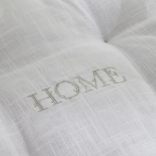 Golvkudde - TODAY - CHARME - Slub x Chambray x Broderie Capucine - 40 x 40 x 10 cm