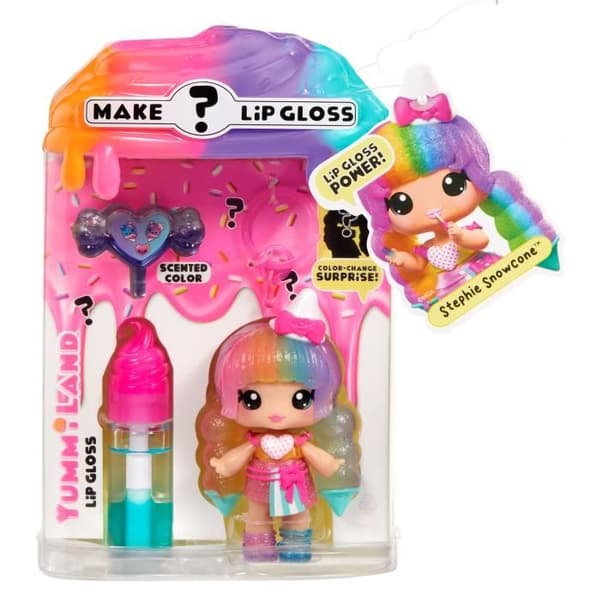 Yummiland Lip Gloss Docka - Färgbytande Kombination - Stephie Snowcone