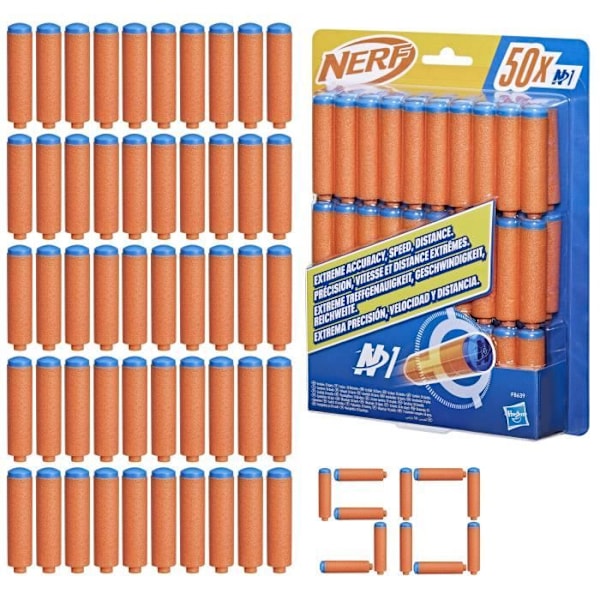 Nerf N Series 50-Dart Refill N1, Foam Dart Kompatibel med Nerf N Series Blasters, leksak för barn och