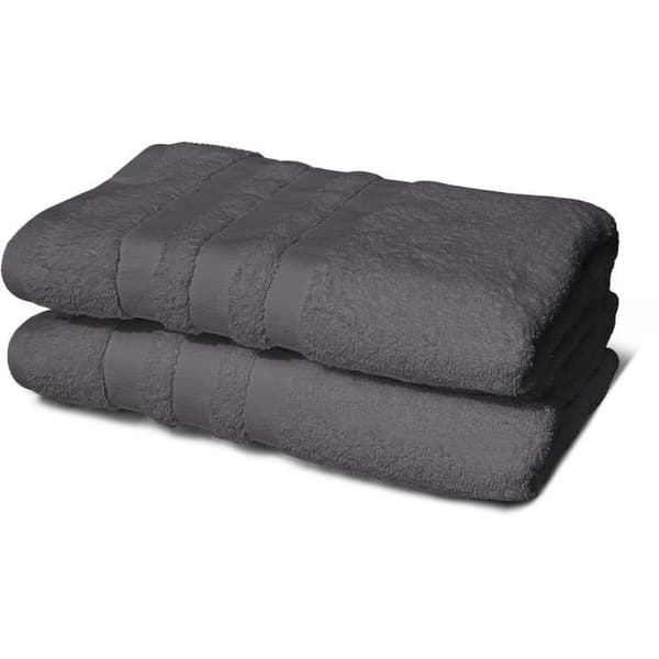 Set med 2 handdukar - LOVELY HOME - 2 Duschlakan 70 x 140 cm - Antracitgrå