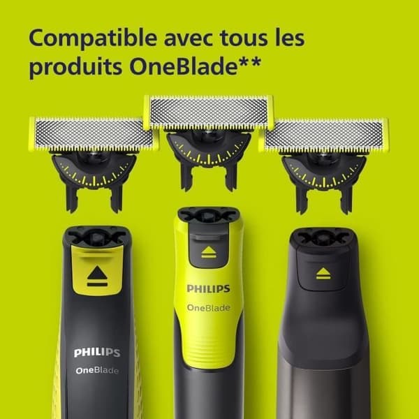 Reservblad - PHILIPS - OneBlade QP624/50 - Rostfritt stål - 2 blad - Hudskydd