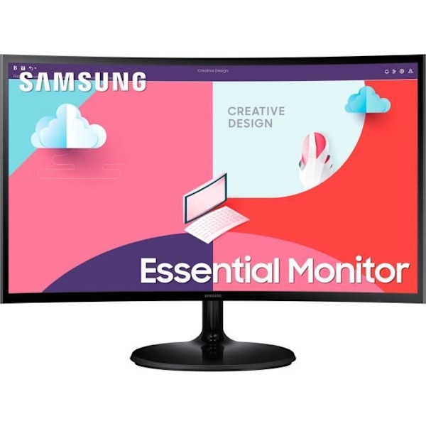PC-skärm - SAMSUNG - LS24C360EAUXEN - 24 FHD 1920x1080 - Böjd 1800R - VA-panel - 4 ms - 75 Hz - HDMI - FreeSync Svart