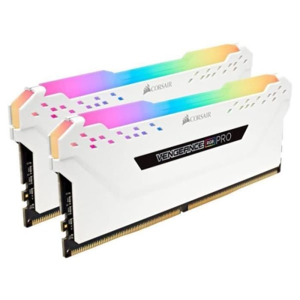 CORSAIR PC-minne DDR4, 3000MHz 16GB 2 x 288 DIMM, Hämnd RGB PRO vit Värmespridare, RGB LED, 1,35V, XMP 2.0