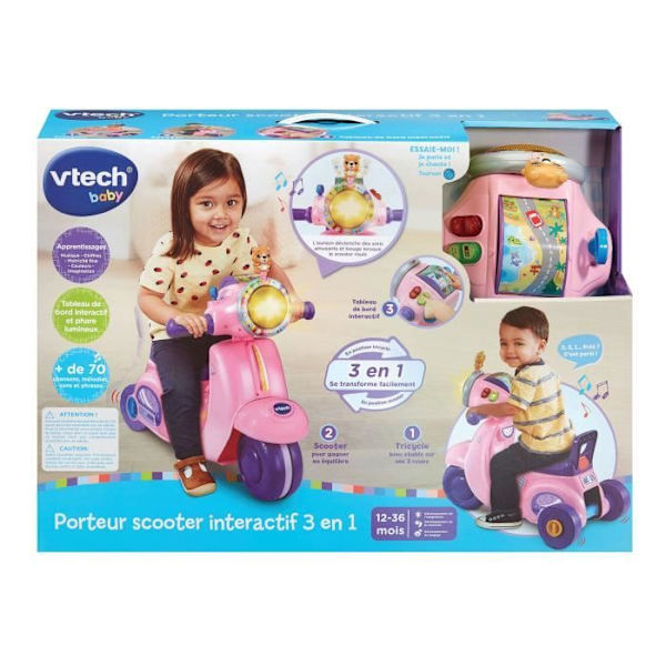 VTECH INTERACTIVE SCOOTERRIDE 3 I 1 ROSA