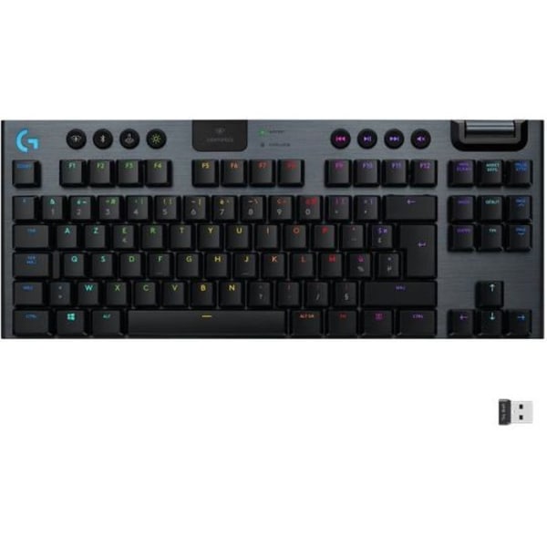 Logitech G915 TKL LIGHTSPEED RGB Mekaniskt speltangentbord, trådlöst, utan numerisk tangentbord - GL Clicky Kol